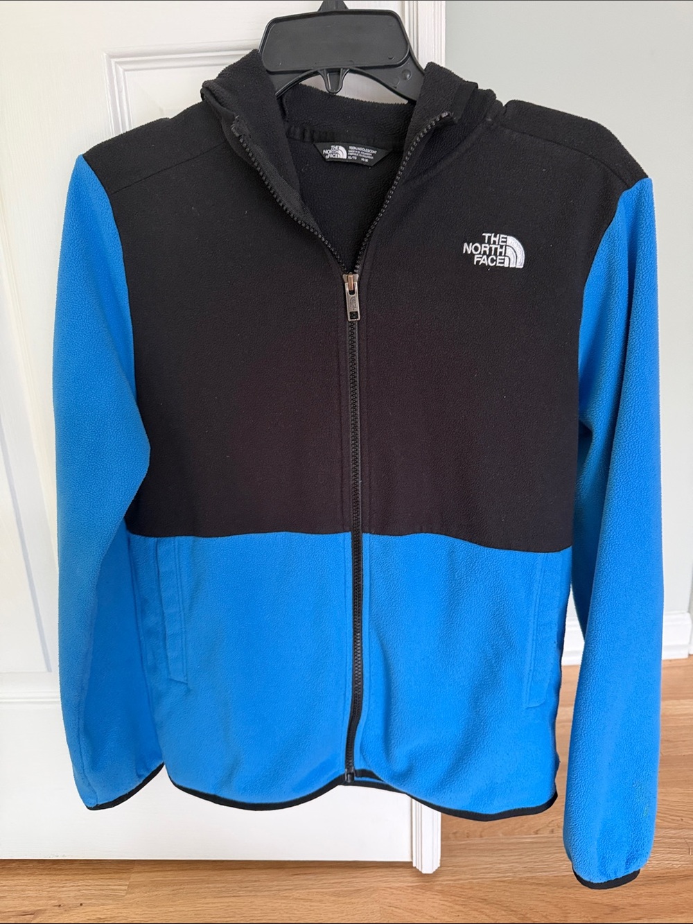 The North Face Black and Blue Full-Zip Hooded Fleece